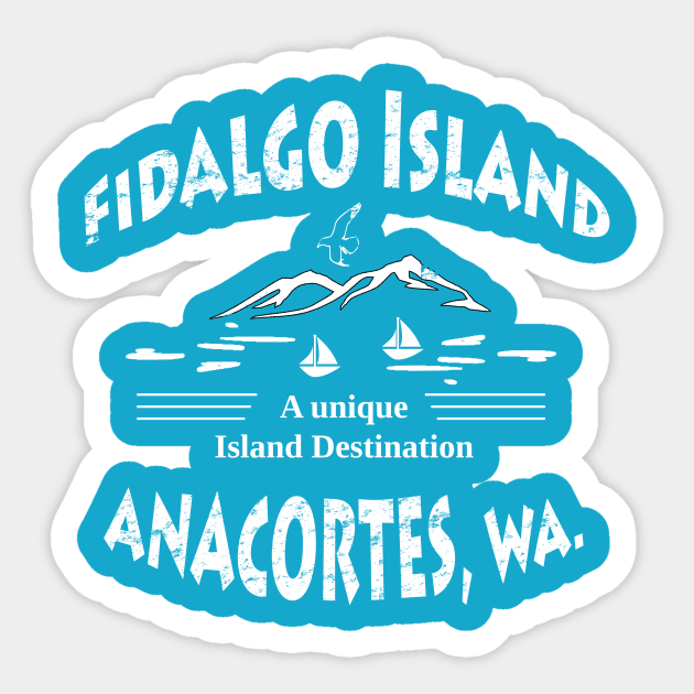 Fidalgo Island a Unique Island Destination - grunge distressed design Sticker by JodyzDesigns